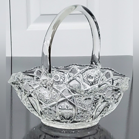 Vntg 8 1/2" Smith Glass "Quintec" Basket EUC - Picture 12 of 13